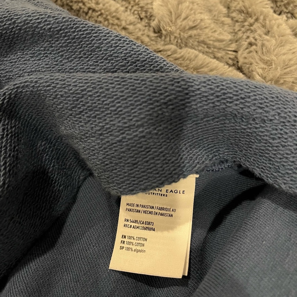 NWT American Eagle Blue Bonfire Fleece Baja Hoodie - Picture 12 of 16